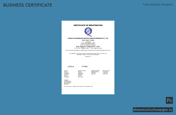Indische Registrierungsurkunde – Beispielansicht in Word und PDF